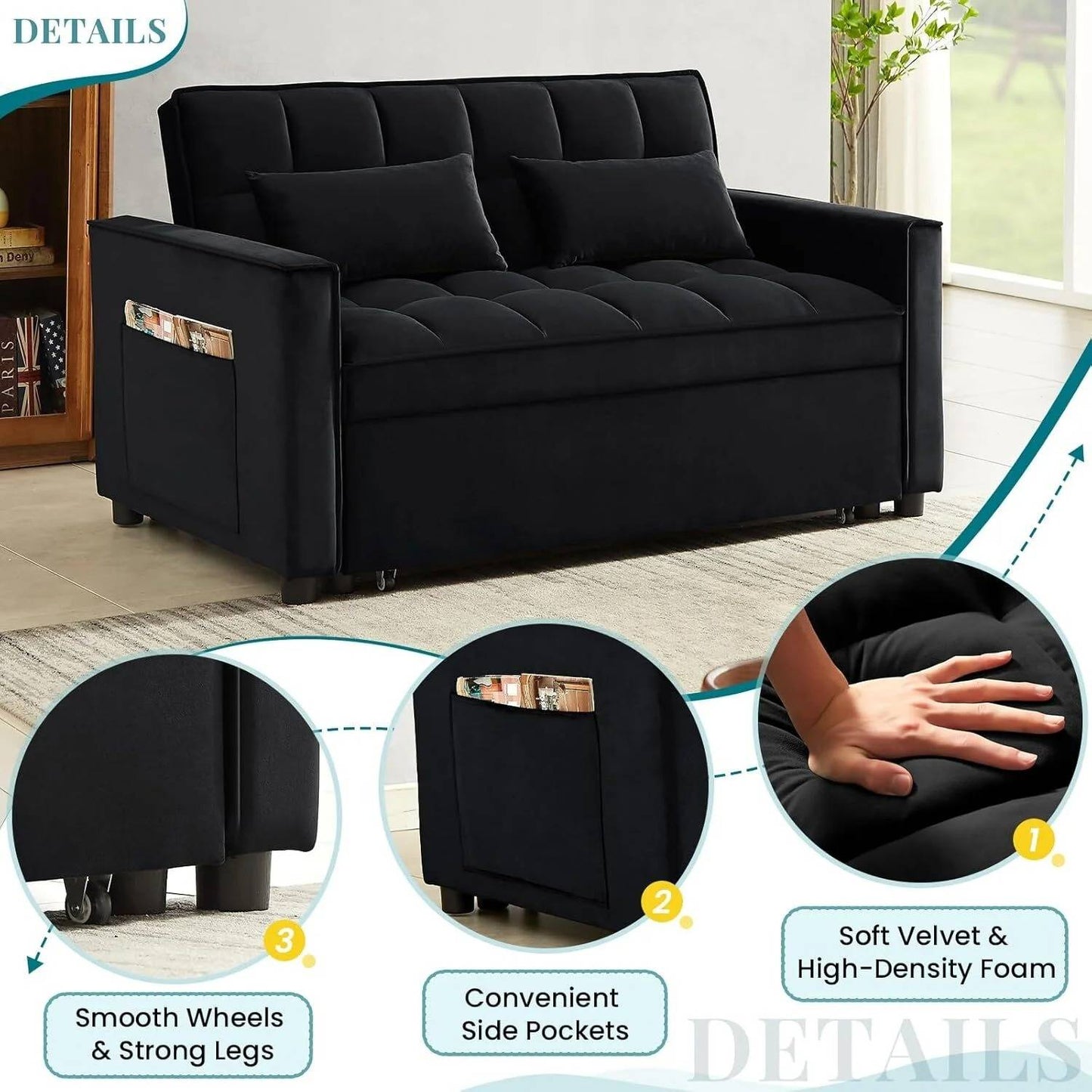 Space Saving Fold Out Sofa Bed