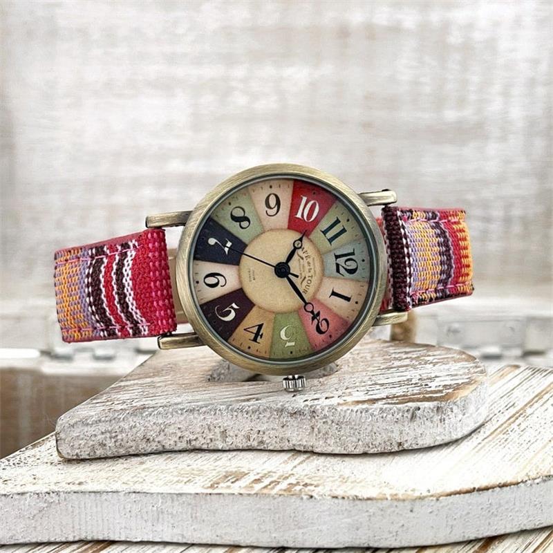 Colorful Rainbow Strap Wrist Watch