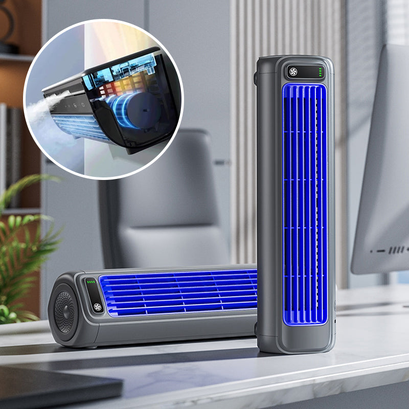 Compact Battery Powered Cooling Fan – Wireless Desk Air Cooler