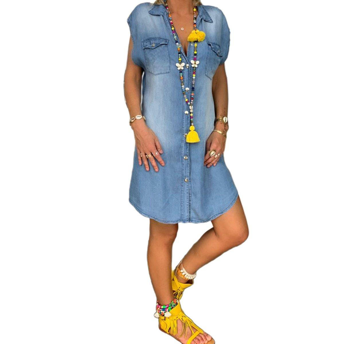 Classic Blue Straight Dress