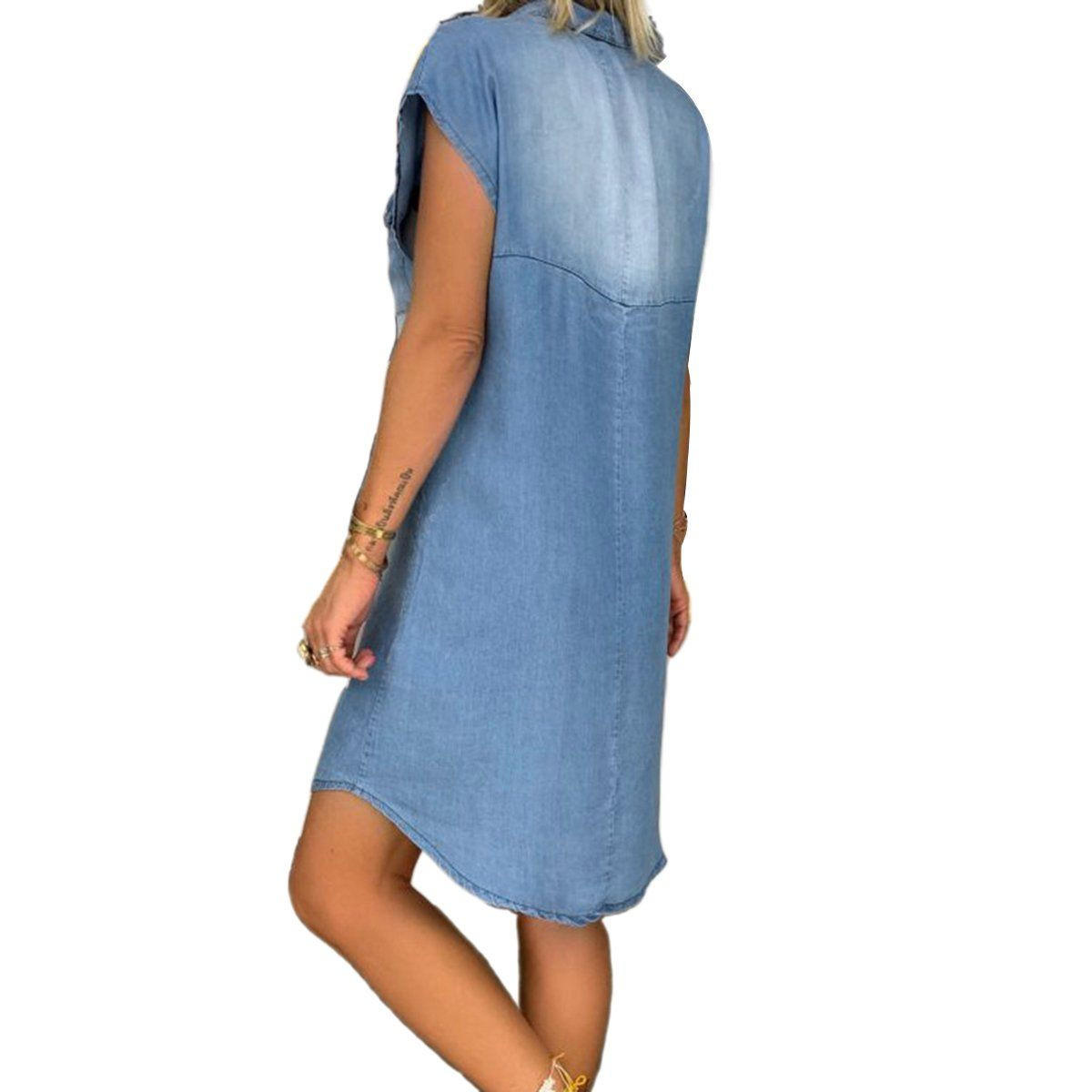 Classic Blue Straight Dress