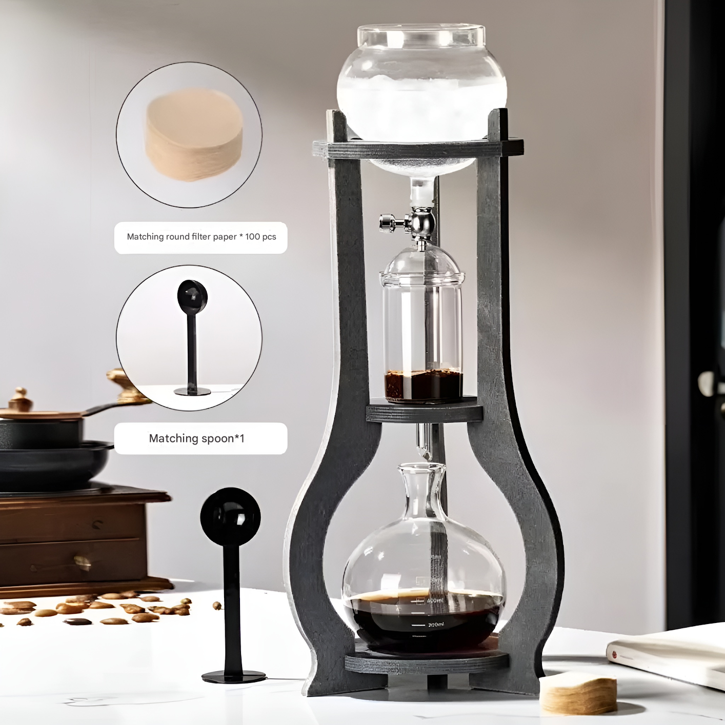 Artisanal Wood Manual Cold Brew Coffee Maker