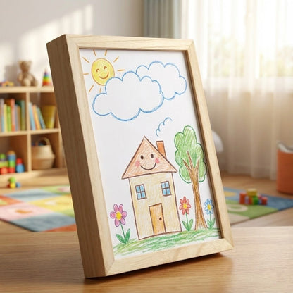 Children's Artwork Wooden Display Easel Frame - Pexav
