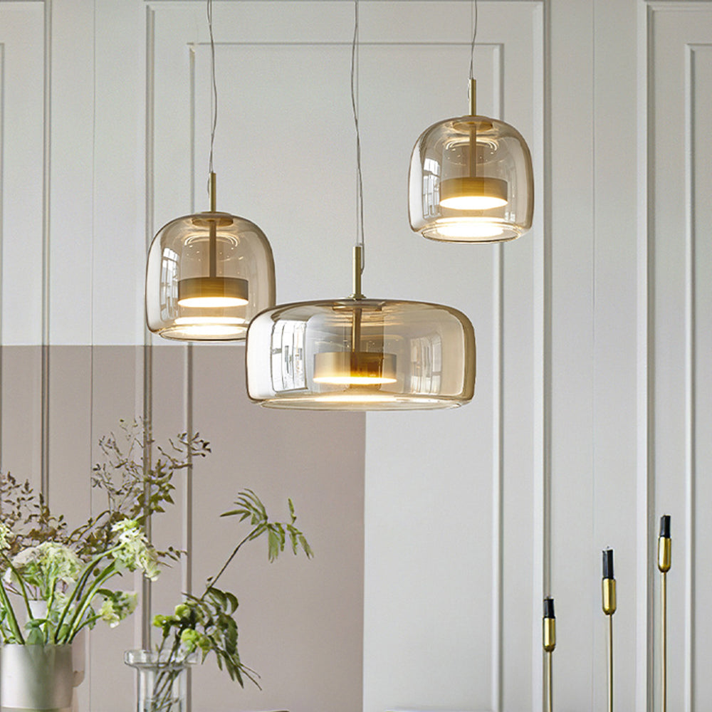 Classic Warm Glass Drop Ceiling Pendant Light
