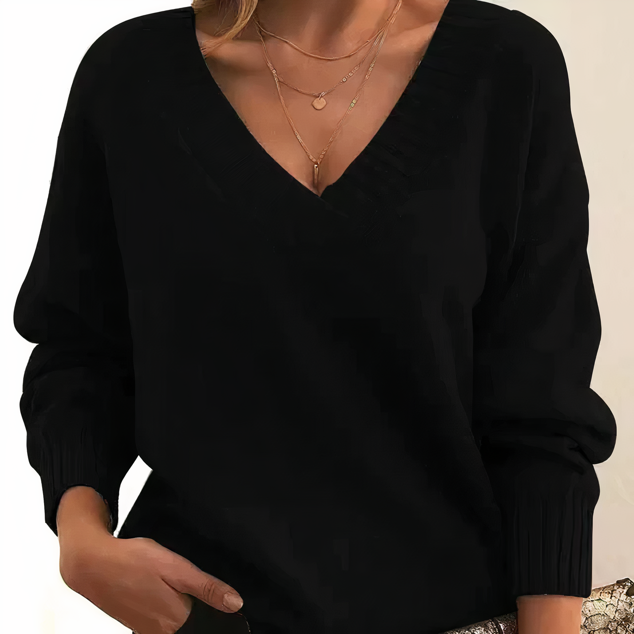 Soft Premium Cashmere Women's V-Neck Sweater - Pexav