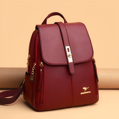 Stylish Ladies Water Resistant Leather Backpack Bag