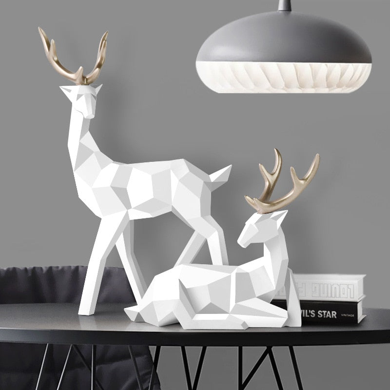 Beautiful Deer Figurine Pair Home Decoration - Pexav
