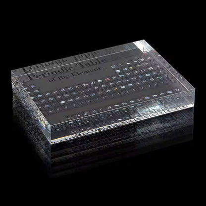 Acrylic Periodic Table Chemistry Display with Wooden Base, LED Light, and USB Power