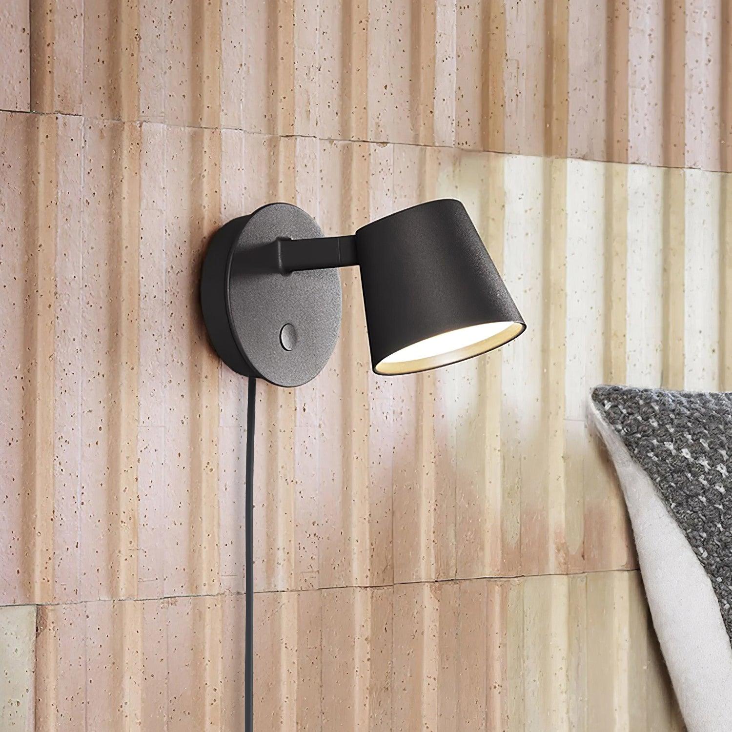 Adjustable Plug-In Wall Lamp with Integrated LED – Minimalist Wall Sconce Lighting for Indoor Use, Black, White, or Red 2