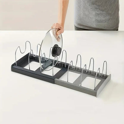 Space Saving Kitchen Pot Rack with Lid Holder - Pexav