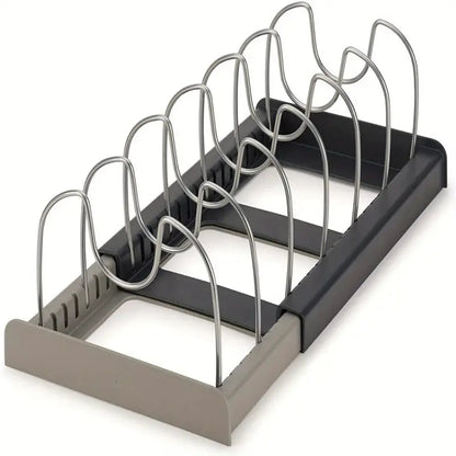 Adjustable Pots and Pans Organizer with Pot Lid Holder – Durable Metal Storage Solution for Efficient Kitchen Organization 3