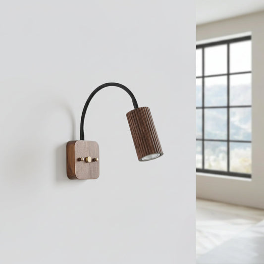 Versatile Wood Wall Lamp – Brown Wooden Light Fixture - Pexav