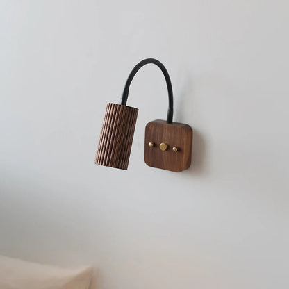 Adjustable Wooden Cylinder Wall Light – Natural Walnut Finish, Modern Wall Lamp for Contemporary Interiors 5