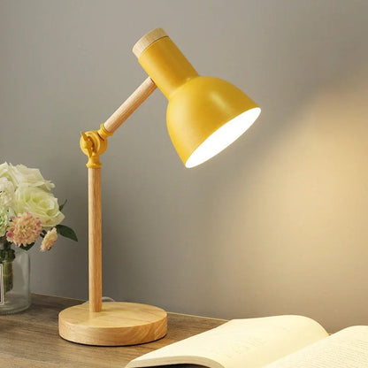 Adjustable Wooden Desk Lamp – Nordic Design, Compact Lighting for Home Office or Study, E27 Socket, Pastel Accents 3