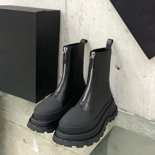 Casual Zip Ankle High Heel Boots - Pexav