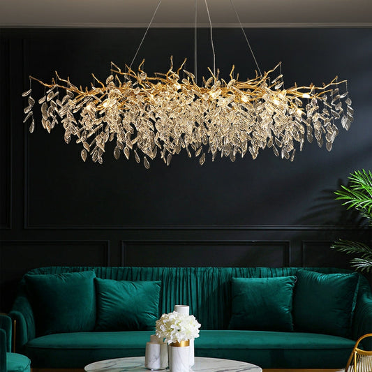 Elegant Crystal Drop Ceiling Lamp Indoor Light Fixture - Pexav