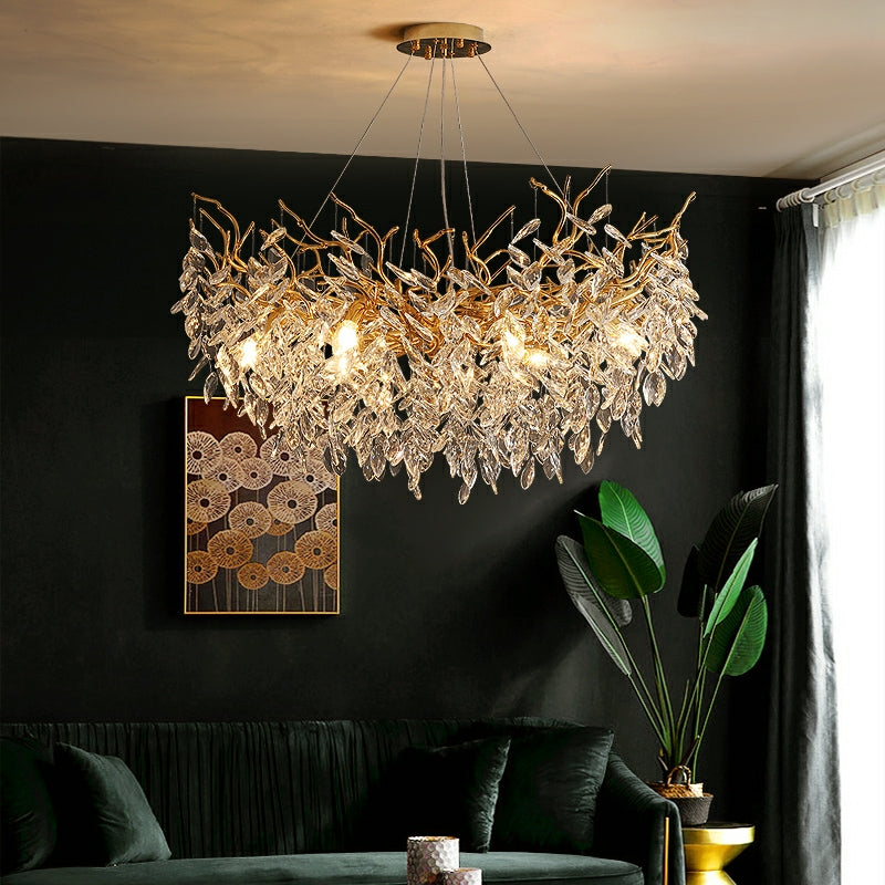 Elegant Crystal Drop Ceiling Lamp Indoor Light Fixture