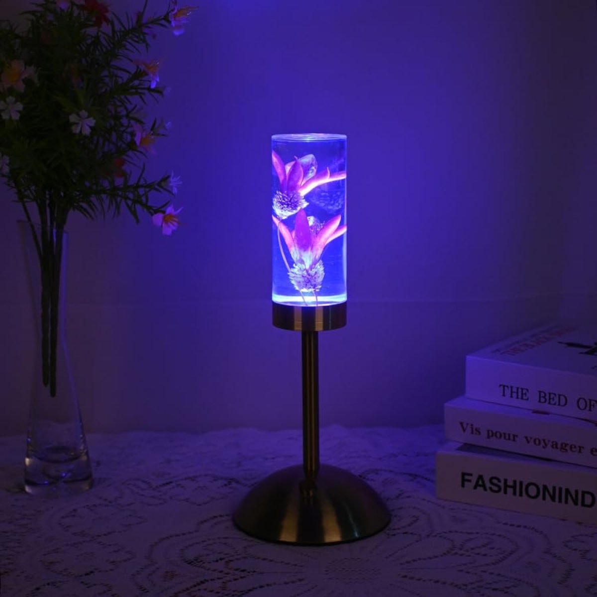 Ambient Floral LED Table Lamp with Multi-Color Lighting – Cordless Decorative Light for Interior Spaces 3