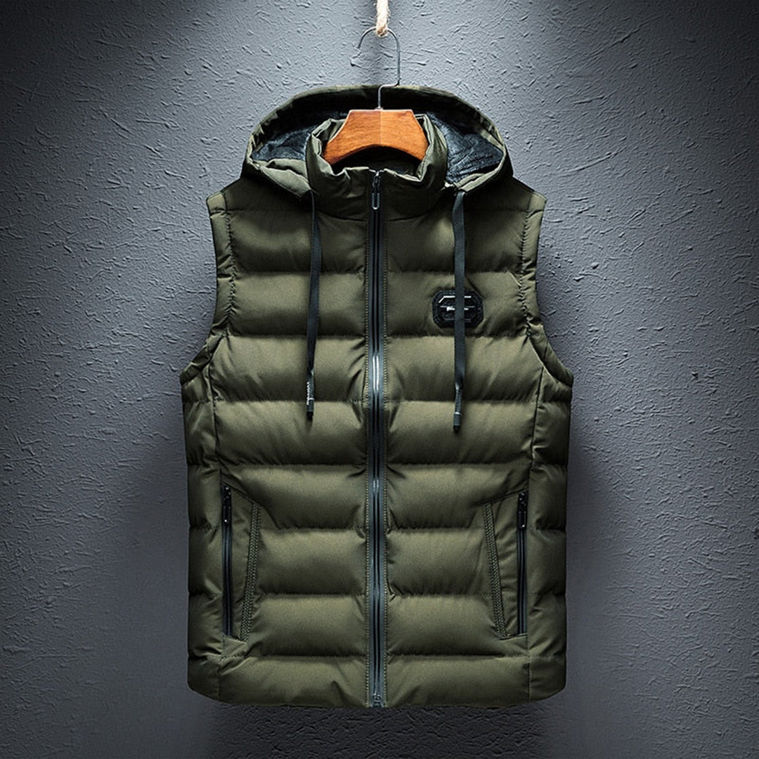 Warm Men's Padded Vest Waterproof Sleeveless Coat