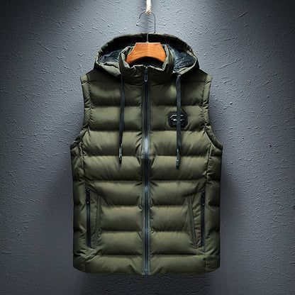 Warm Men's Padded Vest Waterproof Sleeveless Coat