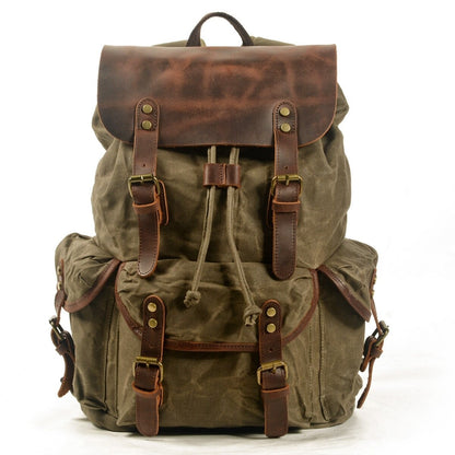 Tough Water-Resistant Leather Backpack