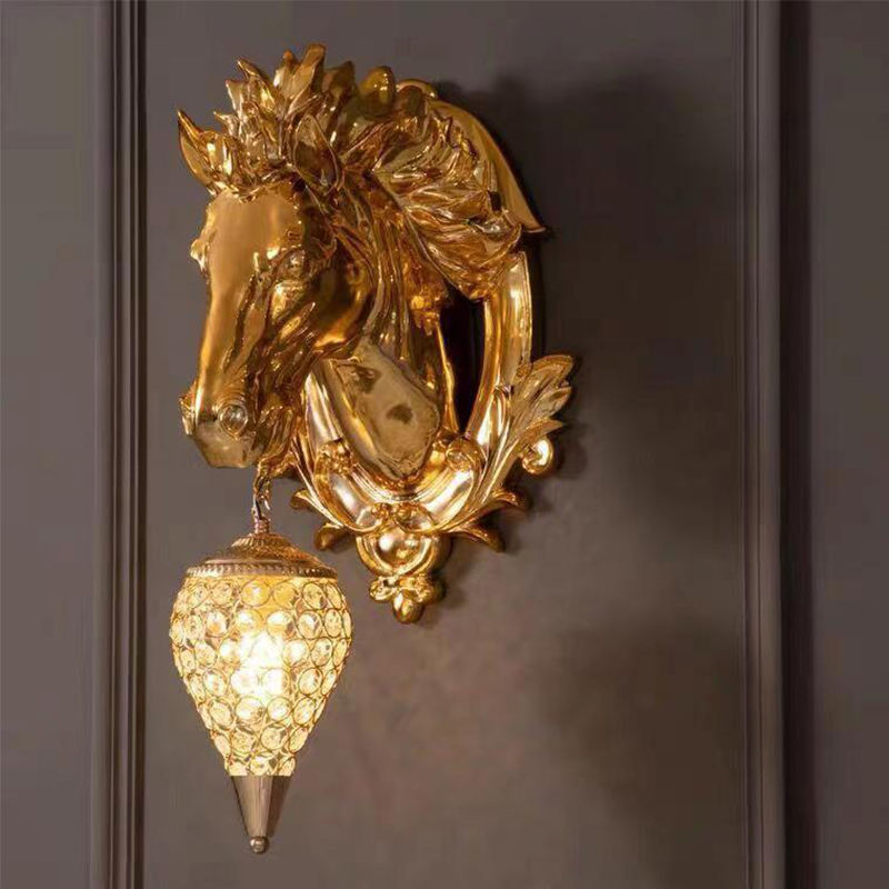 Elegant Horse Pattern Metallic Wall Lamp - Pexav