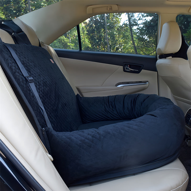 Pet Car Booster Seat with Dual Safety Belts
