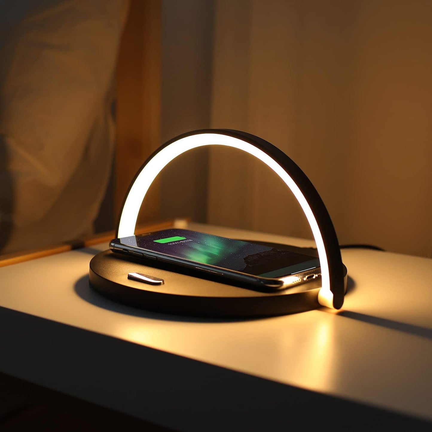 Smart LED Table Lamp with Wireless Charger