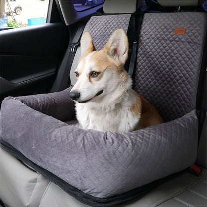 Pet Car Booster Seat with Dual Safety Belts