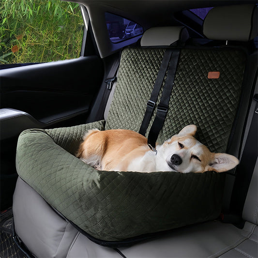 Pet Car Booster Seat with Dual Safety Belts - Pexav