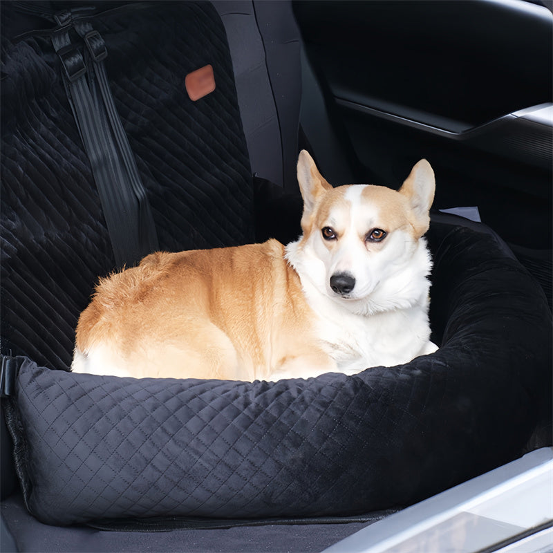 Pet Car Booster Seat with Dual Safety Belts