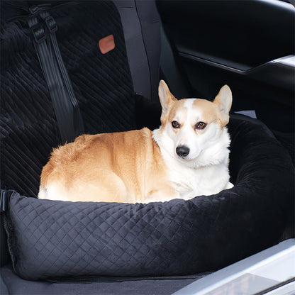 Pet Car Booster Seat with Dual Safety Belts