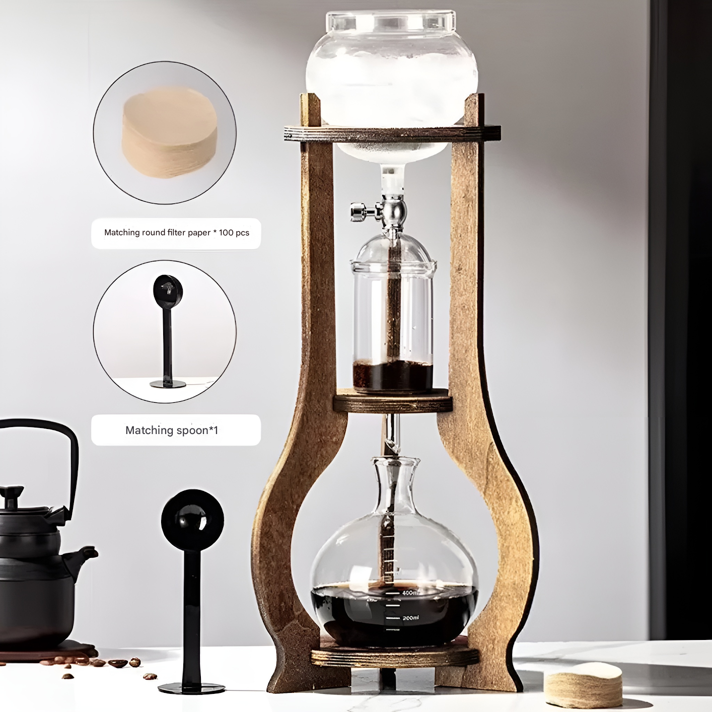 Artisanal Wood Manual Cold Brew Coffee Maker