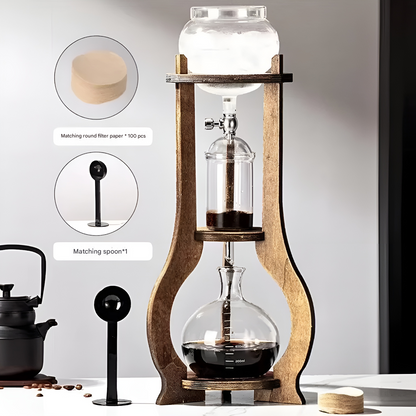 Artisanal Wood Manual Cold Brew Coffee Maker