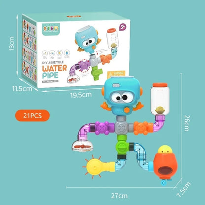 Baby Bath Toy – Water Pipe Assembly Set with Suction Cups, Safe for Ages 3+