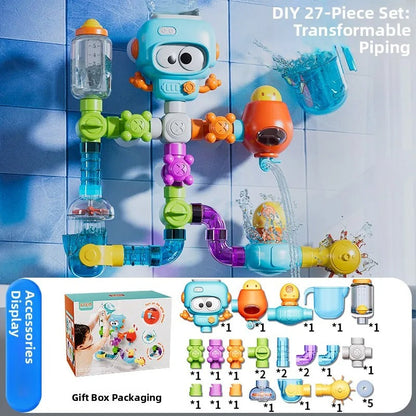 Baby Bath Toy – Water Pipe Assembly Set with Suction Cups, Safe for Ages 3+
