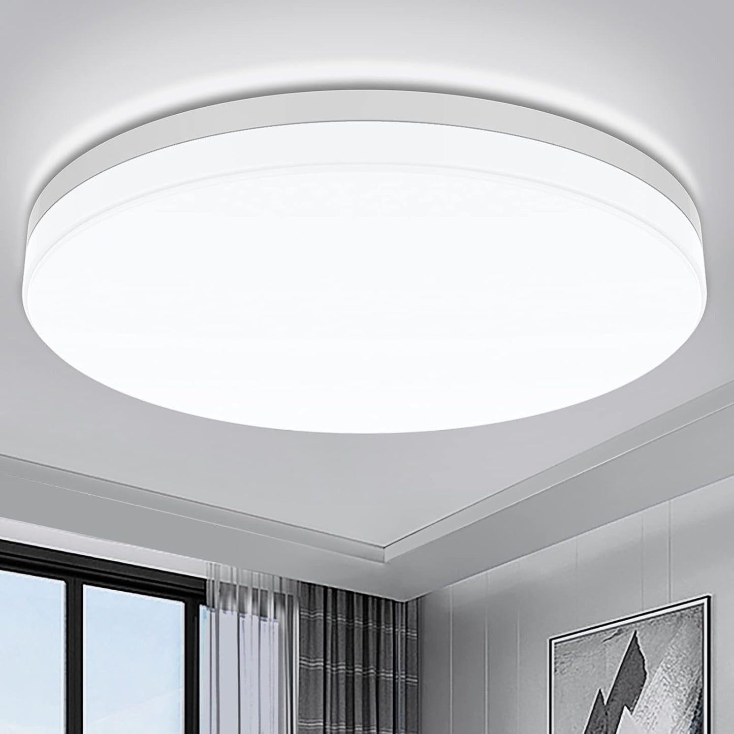 Slim LED Bathroom Ceiling Light, 15W Energy Efficient - Pexav
