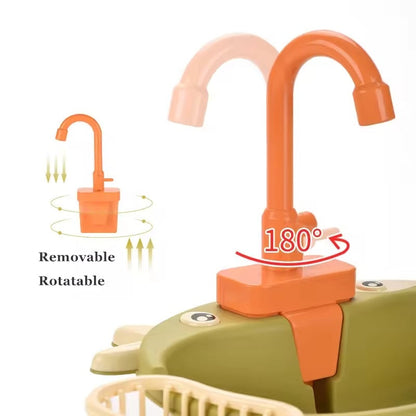 Battery Kitchen Sink Toy with Realistic Water Circulation, ABS plastic, Safe for Ages 3+