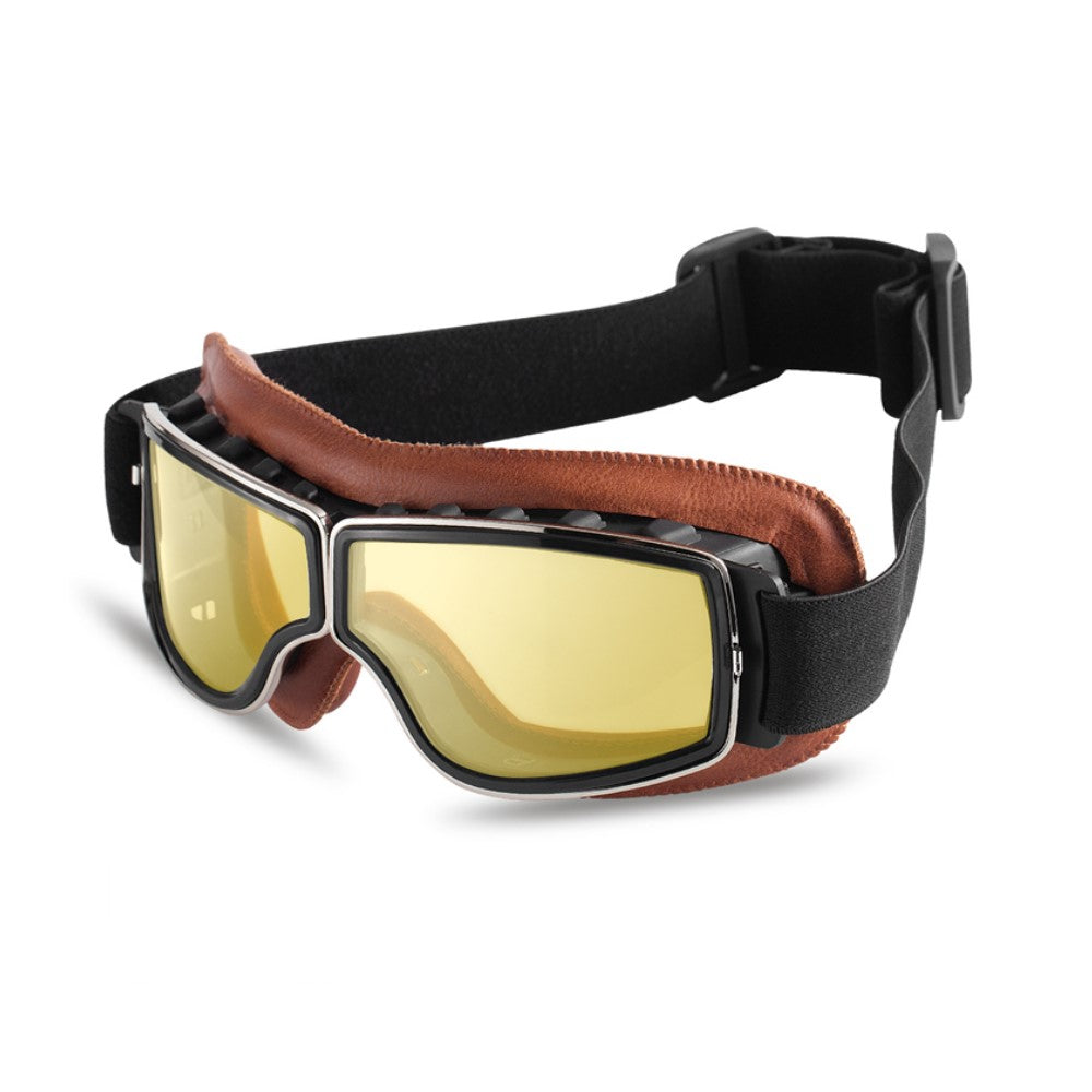 Classic Biker Leather Goggles - Pexav