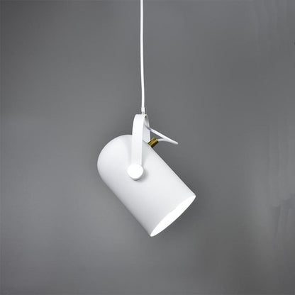White pendant light against a gray background