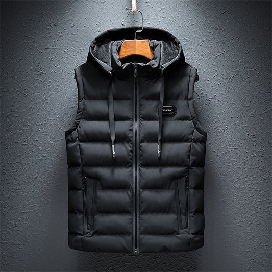 Warm Men's Padded Vest Waterproof Sleeveless Coat - Pexav