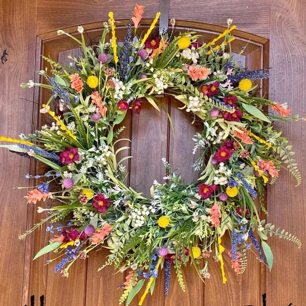 Beautiful Fake Flower Door Wreath Home Decoration