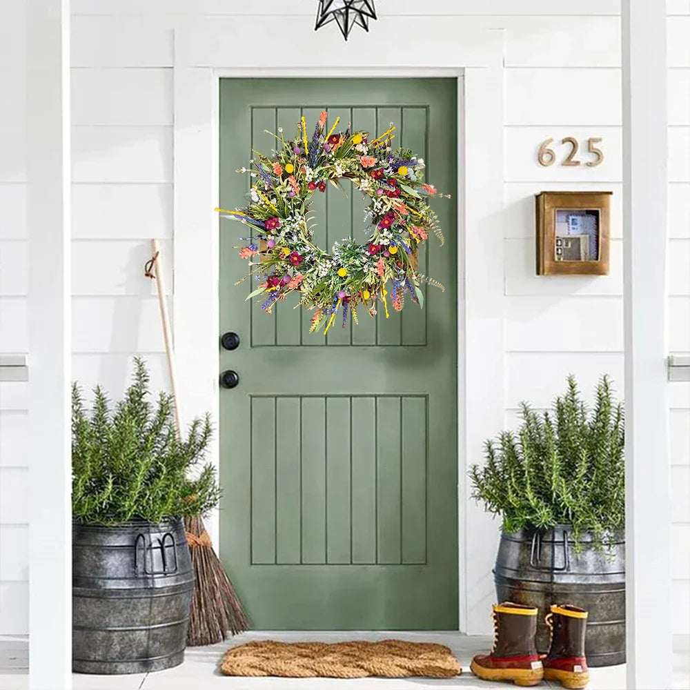 Beautiful Fake Flower Door Wreath Home Decoration
