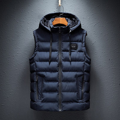 Warm Men's Padded Vest Waterproof Sleeveless Coat