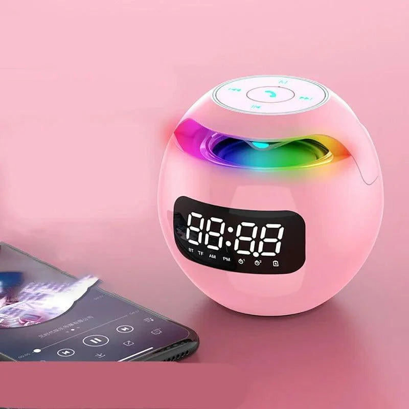 Wireless Alarm Clock Radio with LED Lamp and Rechargeable Battery - Pexav