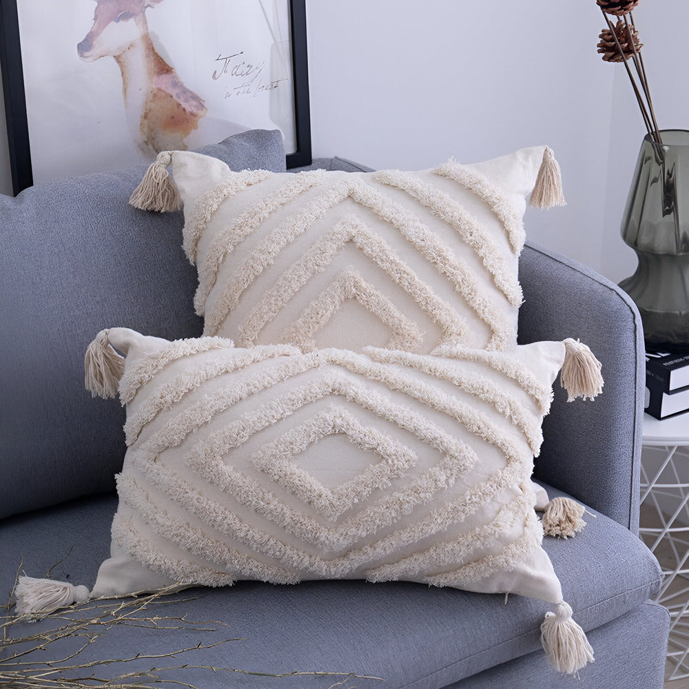 Boho Chic Cushion Covers – Ibiza Inspired Cotton Pillow Cases for Sofa and Scatter Cushions, 45x45cm, 30x50cm 2