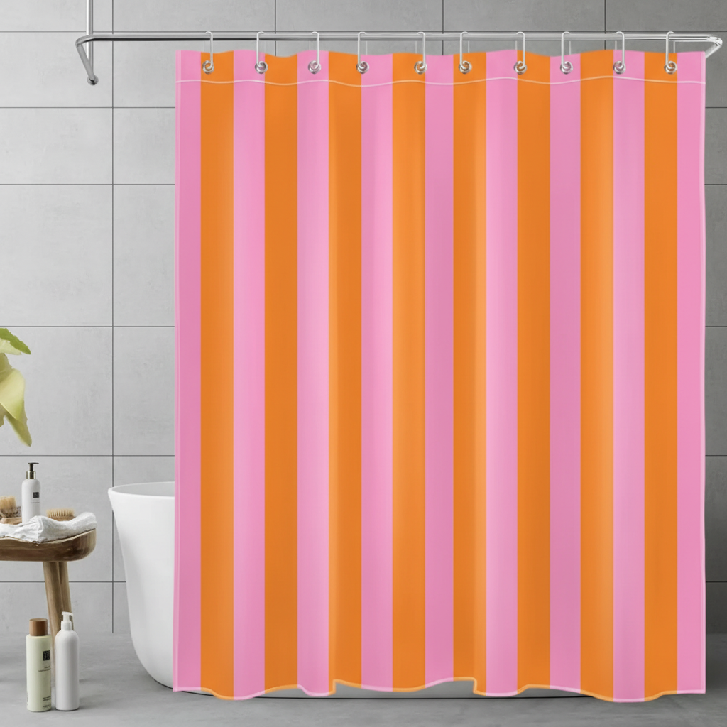 Colorful Stripe Bathroom Shower Curtain - Pexav