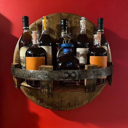 Wooden Whiskey Barrel Storage Rack - Pexav