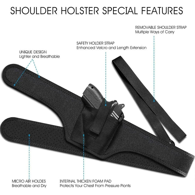 Breathable Underarm Gun Holster for Concealed Carry - Ambidextrous Design