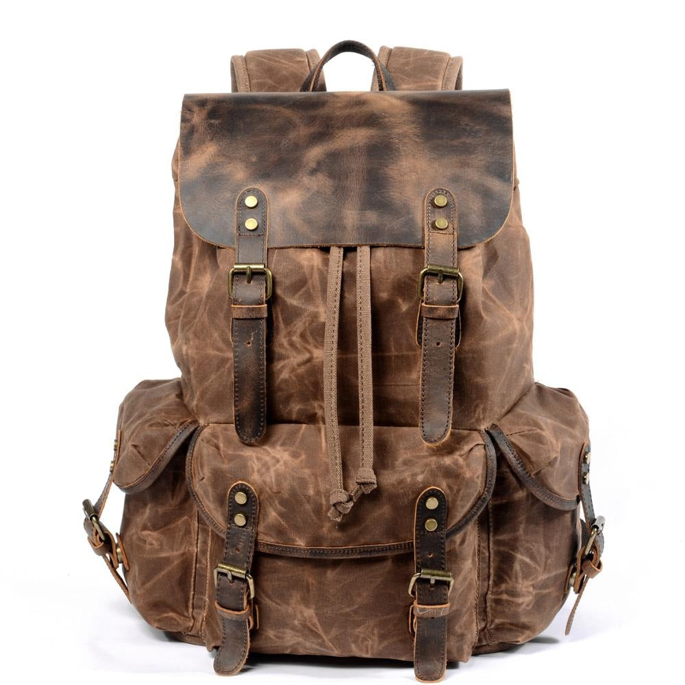 Tough Water-Resistant Leather Backpack